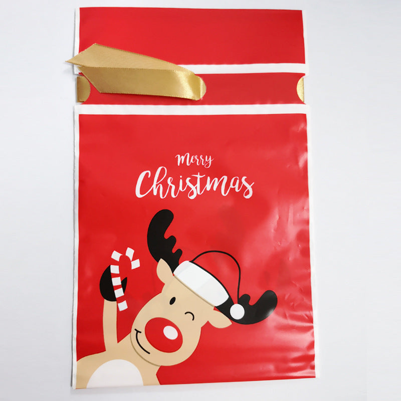 HKM-372883 Christmas Series Drawstring Bags for Snack Food Packaging - 50 Pack, 23.5cm x 15cm x 6cm