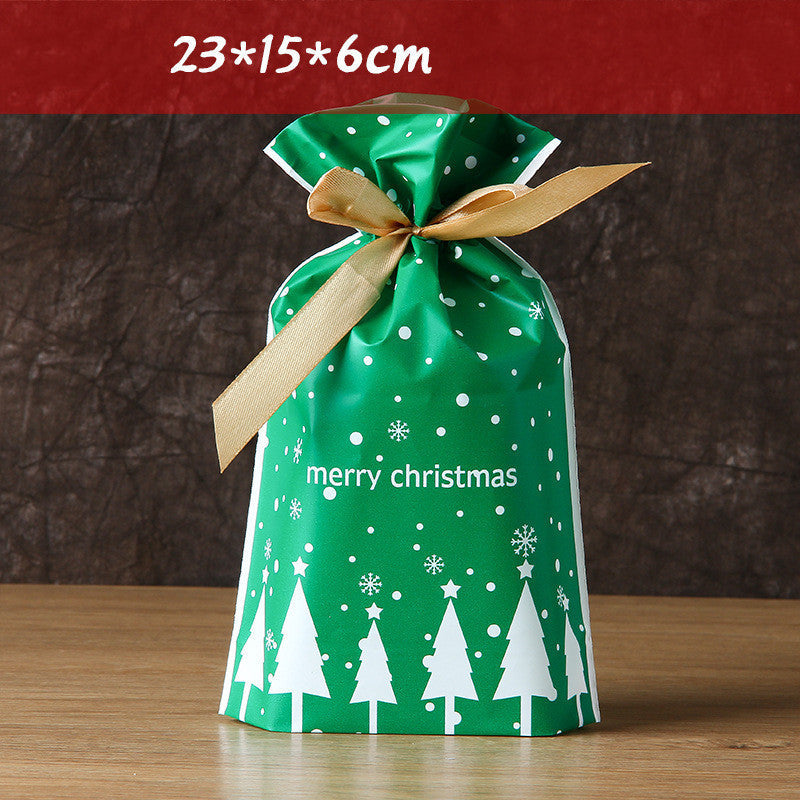 HKM-372883 Christmas Series Drawstring Bags for Snack Food Packaging - 50 Pack, 23.5cm x 15cm x 6cm