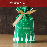 HKM-372883 Christmas Series Drawstring Bags for Snack Food Packaging - 50 Pack, 23.5cm x 15cm x 6cm