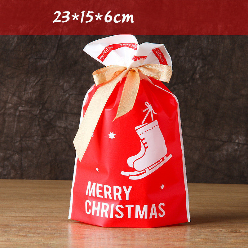 HKM-372883 Christmas Series Drawstring Bags for Snack Food Packaging - 50 Pack, 23.5cm x 15cm x 6cm