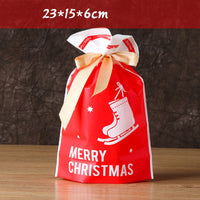 HKM-372883 Christmas Series Drawstring Bags for Snack Food Packaging - 50 Pack, 23.5cm x 15cm x 6cm