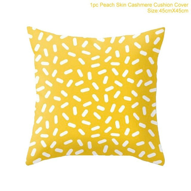 HKM-372883 Geometric Abstract Plush Pillow Cover - Modern Simplicity 45x45cm