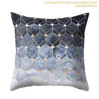 HKM-372883 Geometric Abstract Plush Pillow Cover - Modern Simplicity 45x45cm