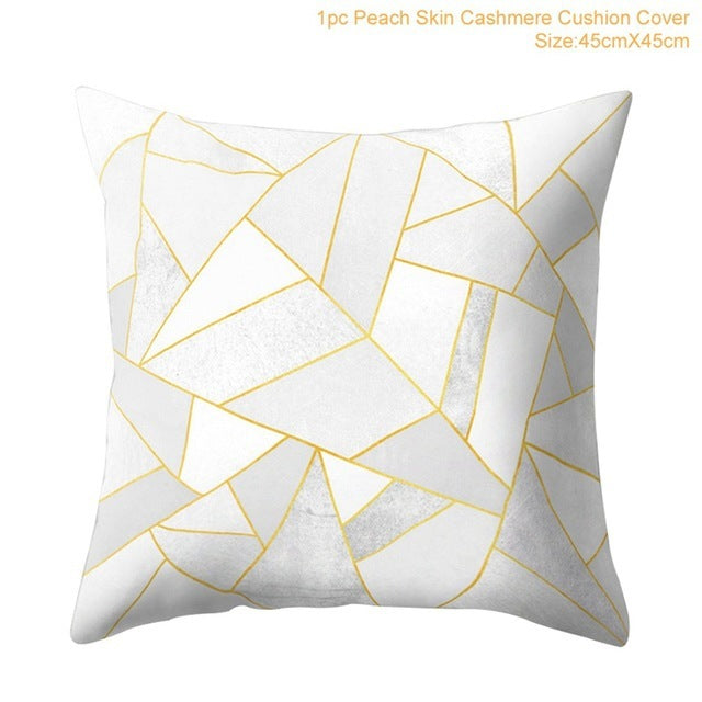 HKM-372883 Geometric Abstract Plush Pillow Cover - Modern Simplicity 45x45cm