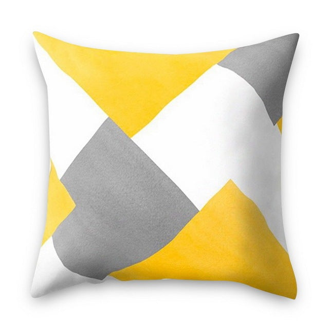 HKM-372883 Geometric Abstract Plush Pillow Cover - Modern Simplicity 45x45cm