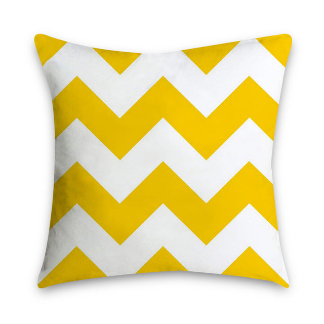 HKM-372883 Geometric Abstract Plush Pillow Cover - Modern Simplicity 45x45cm