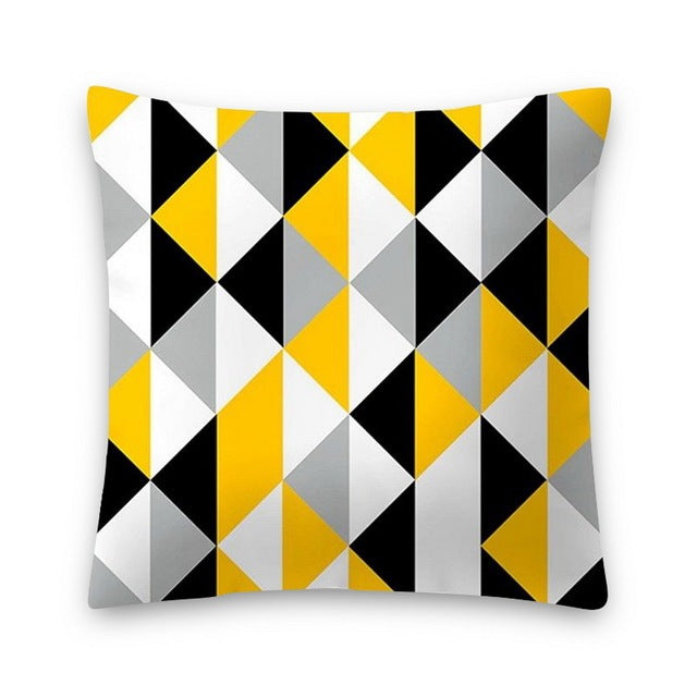 HKM-372883 Geometric Abstract Plush Pillow Cover - Modern Simplicity 45x45cm