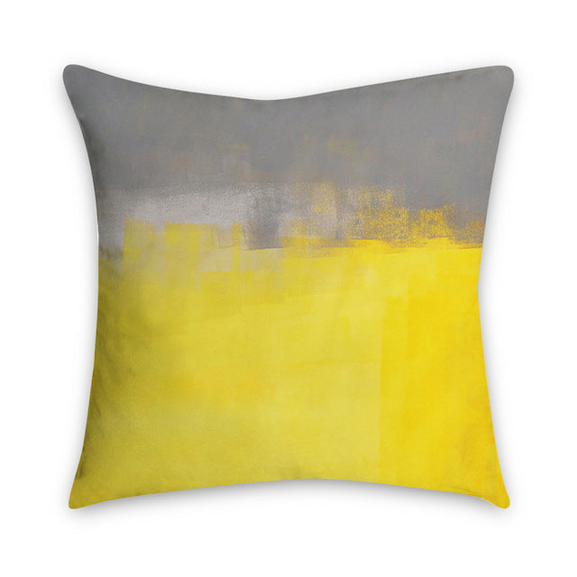 HKM-372883 Geometric Abstract Plush Pillow Cover - Modern Simplicity 45x45cm