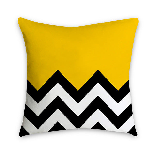 HKM-372883 Geometric Abstract Plush Pillow Cover - Modern Simplicity 45x45cm