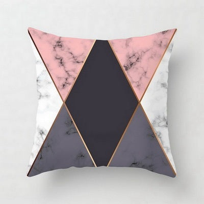 HKM-372883 Geometric Abstract Plush Pillow Cover - Modern Simplicity 45x45cm