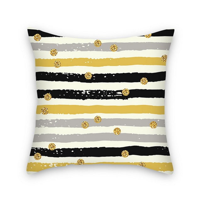 HKM-372883 Geometric Abstract Plush Pillow Cover - Modern Simplicity 45x45cm