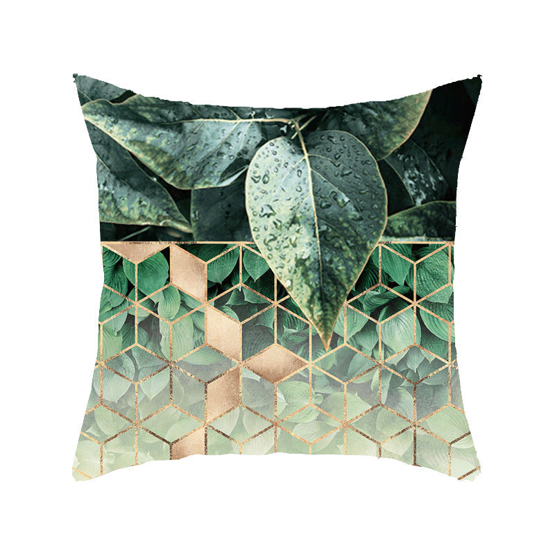 HKM-372883 Geometric Abstract Plush Pillow Cover - Modern Simplicity 45x45cm