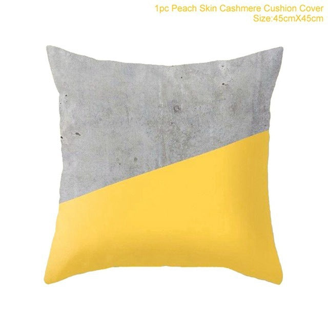 HKM-372883 Geometric Abstract Plush Pillow Cover - Modern Simplicity 45x45cm