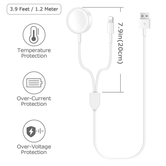 HKM-372947 Dual Function Wireless Charging Stand for Watches - White