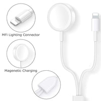 HKM-372947 Dual Function Wireless Charging Stand for Watches - White