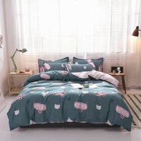 HKM-373075 Aloe Cotton Floral Bedding Set with Reactive Dye - Multiple Sizes and Designs Available