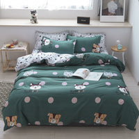 HKM-373075 Aloe Cotton Floral Bedding Set with Reactive Dye - Multiple Sizes and Designs Available