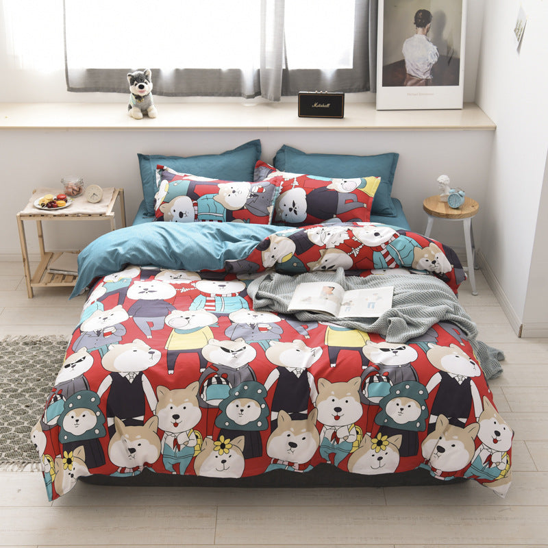 HKM-373075 Aloe Cotton Floral Bedding Set with Reactive Dye - Multiple Sizes and Designs Available