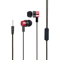 HKM-373139 Braided In-Ear Headphones with Extra Bass and 3.5mm Plug - Blue