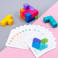 HKM-373331 3D Stacking Puzzle Cube Toy for Children - Educational Wooden Building Blocks for Logical Thinking (AJE-30)