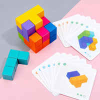 HKM-373331 3D Stacking Puzzle Cube Toy for Children - Educational Wooden Building Blocks for Logical Thinking (AJE-30)