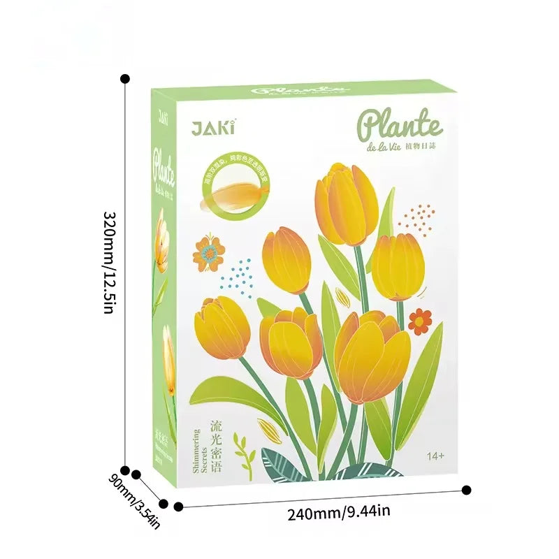 DIY Flower Bricks Building Blocks Construction Toy Vase Set for Creative Home Decoration