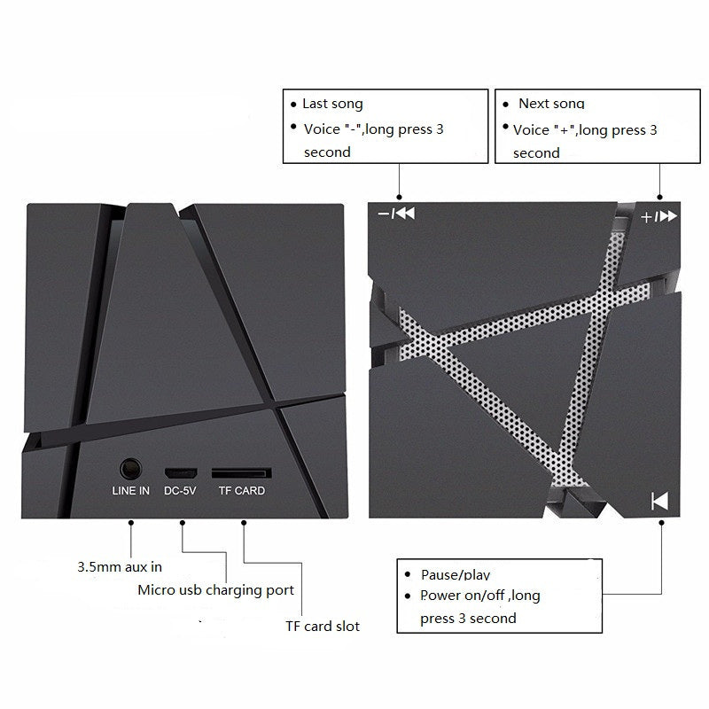 KTX-373459 Rubik's Cube Bluetooth Speaker with Colorful LED Lights for Mobile Devices
