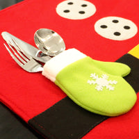 HKM-373523 Christmas-Themed Table Mat for Cutlery - Red, 45cm x 33cm