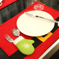 HKM-373523 Christmas-Themed Table Mat for Cutlery - Red, 45cm x 33cm