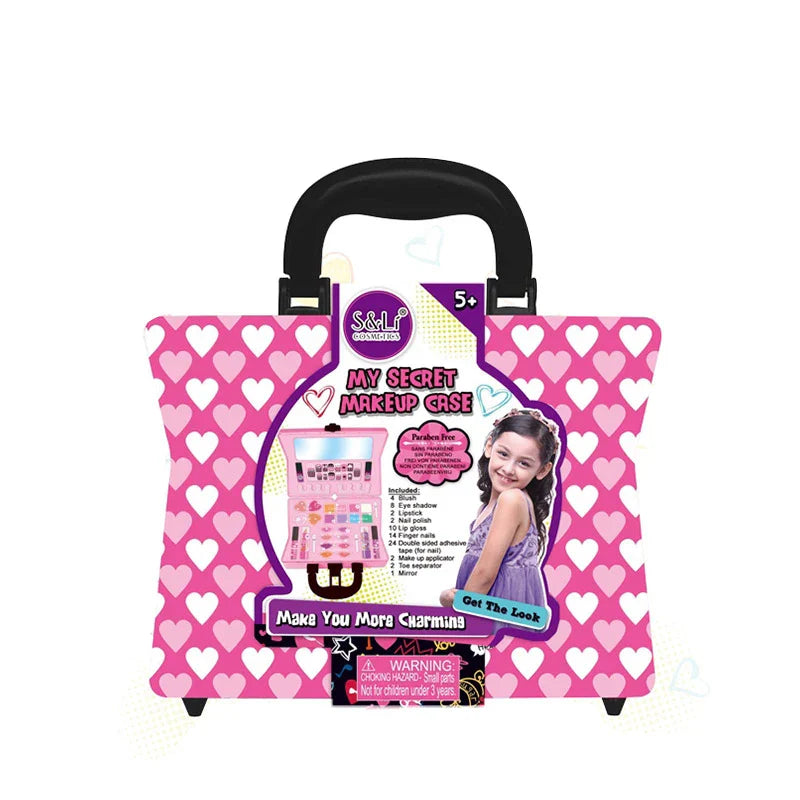 HKM-373587 Colorful Makeup Play Set for Girls, Kids Fashion Toy with Portable Box, Ages 2-7