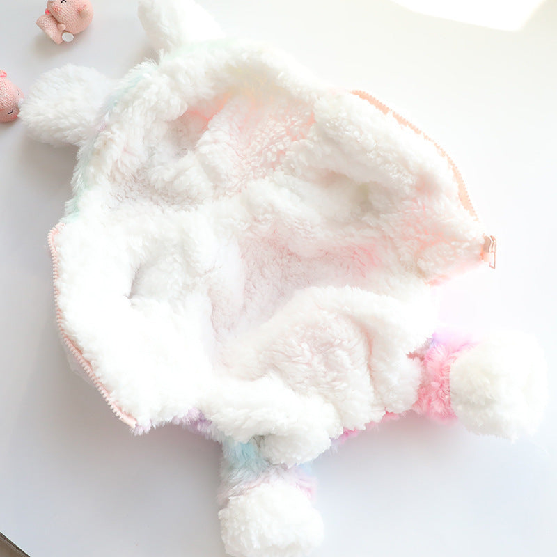 HKM-373587 Colorful Tie-Dye Cotton-Padded Jacket for Dogs - Four-Legged Winter Wear with Zipper Closure