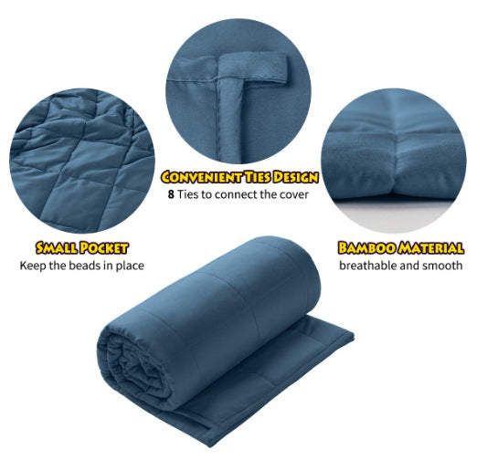 HKM-373587 Dark Gray Bamboo Fiber Gravity Blanket for Summer with Glass Bead Filling