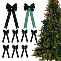 HKM-373715 Christmas Tree Decorative Bowknot Garland Pendant in Khaki, Green, and Red - Handmade Holiday Accents