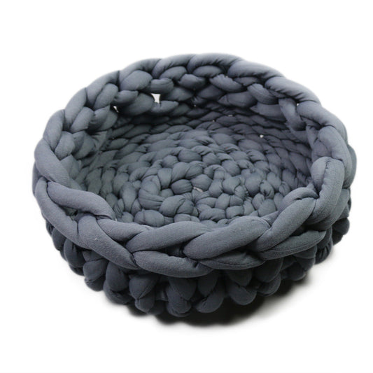 HKM-373715 Hand-woven Coarse Wool Pet Nest - Washable, Soft Fabric, Available in Various Sizes and Colors