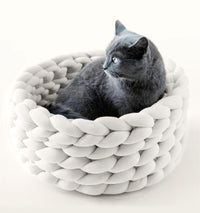 HKM-373715 Hand-woven Coarse Wool Pet Nest - Washable, Soft Fabric, Available in Various Sizes and Colors