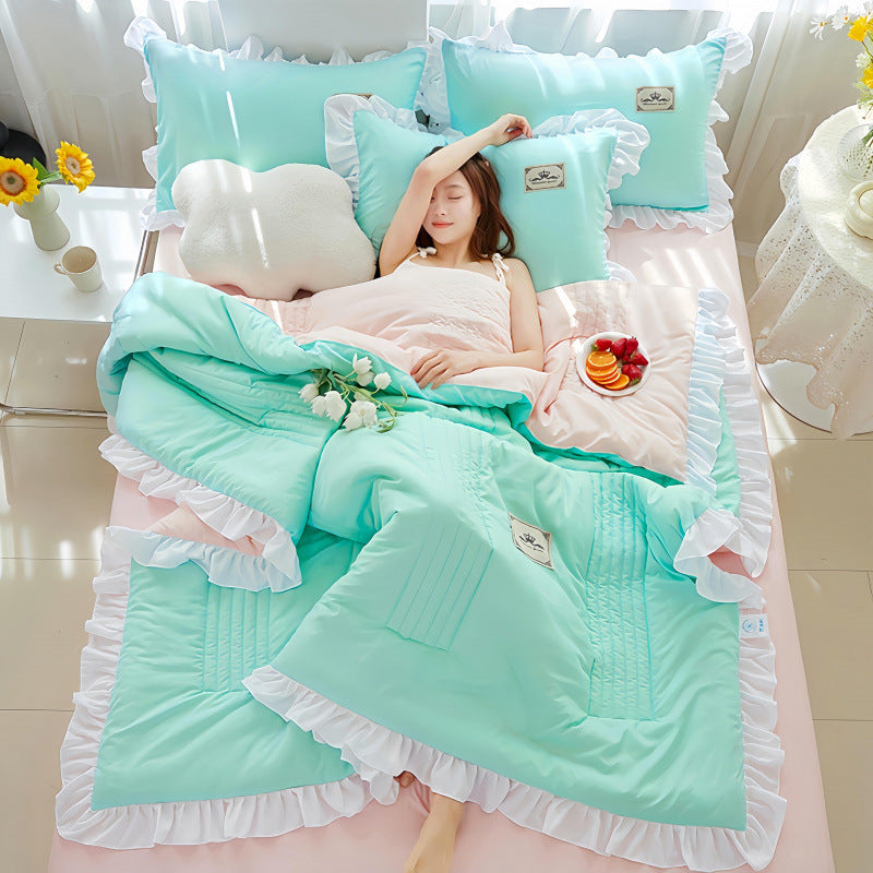 HKM-373907 Korean Style Solid Color Washed Cotton Summer Quilt, 200x230cm