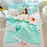 HKM-373907 Korean Style Solid Color Washed Cotton Summer Quilt, 200x230cm