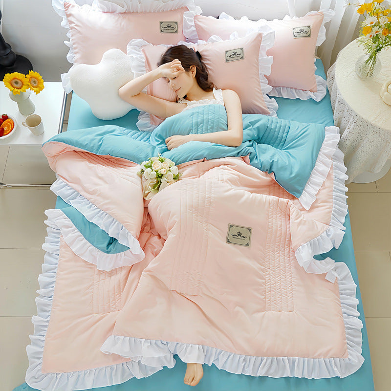 HKM-373907 Korean Style Solid Color Washed Cotton Summer Quilt, 200x230cm