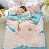 HKM-373907 Korean Style Solid Color Washed Cotton Summer Quilt, 200x230cm