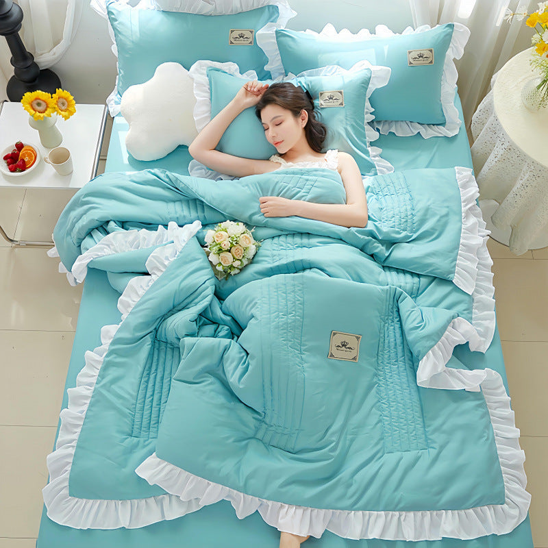 HKM-373907 Korean Style Solid Color Washed Cotton Summer Quilt, 200x230cm