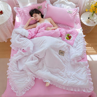 HKM-373907 Korean Style Solid Color Washed Cotton Summer Quilt, 200x230cm
