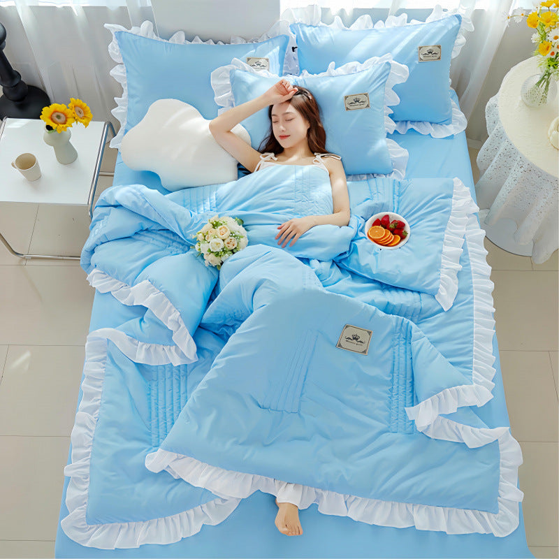 HKM-373907 Korean Style Solid Color Washed Cotton Summer Quilt, 200x230cm