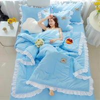 HKM-373907 Korean Style Solid Color Washed Cotton Summer Quilt, 200x230cm