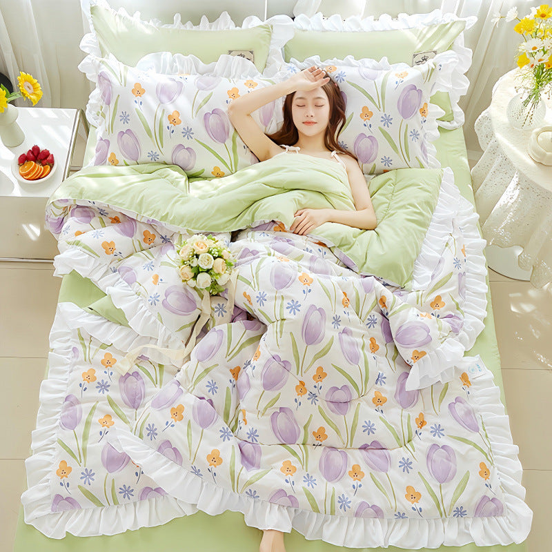 HKM-373907 Korean Style Solid Color Washed Cotton Summer Quilt, 200x230cm