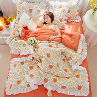 HKM-373907 Korean Style Solid Color Washed Cotton Summer Quilt, 200x230cm