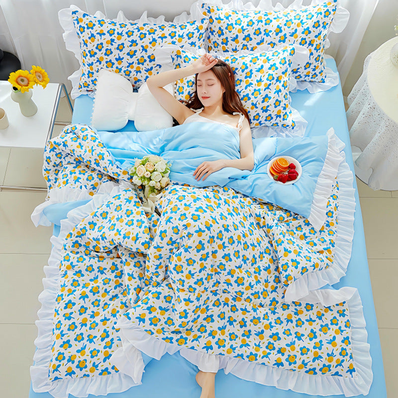 HKM-373907 Korean Style Solid Color Washed Cotton Summer Quilt, 200x230cm