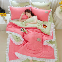 HKM-373907 Korean Style Solid Color Washed Cotton Summer Quilt, 200x230cm