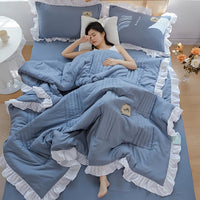 HKM-373907 Korean Style Solid Color Washed Cotton Summer Quilt, 200x230cm