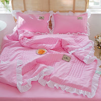 HKM-373907 Korean Style Solid Color Washed Cotton Summer Quilt, 200x230cm