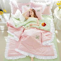 HKM-373907 Korean Style Solid Color Washed Cotton Summer Quilt, 200x230cm